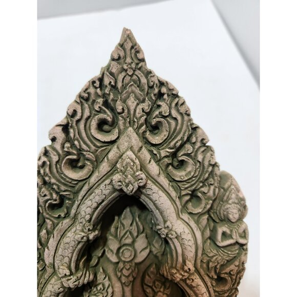 Southeastern Asian Sandstone Chofa or Kala Shrine 9" Tall by 6" Wide - Picture 11 of 13